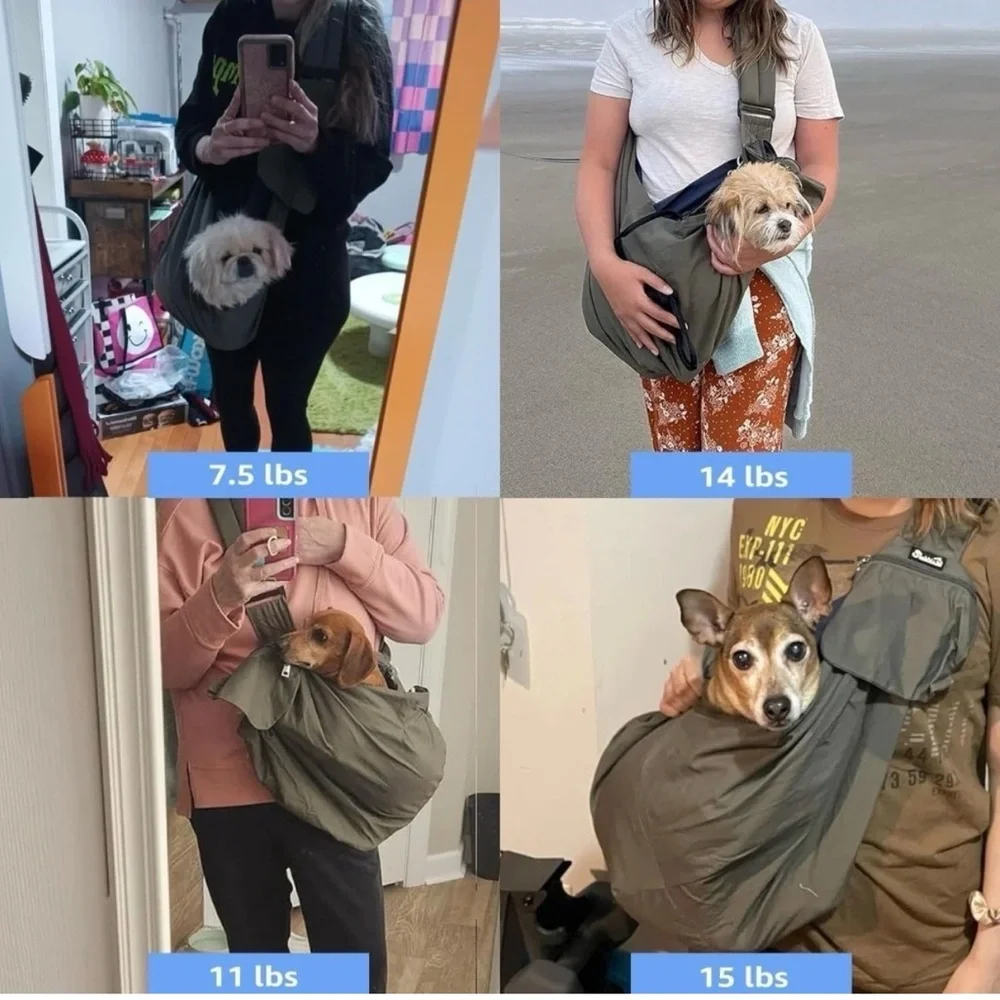 Slow ton Dog or cat Carrier Sling Gray medium
